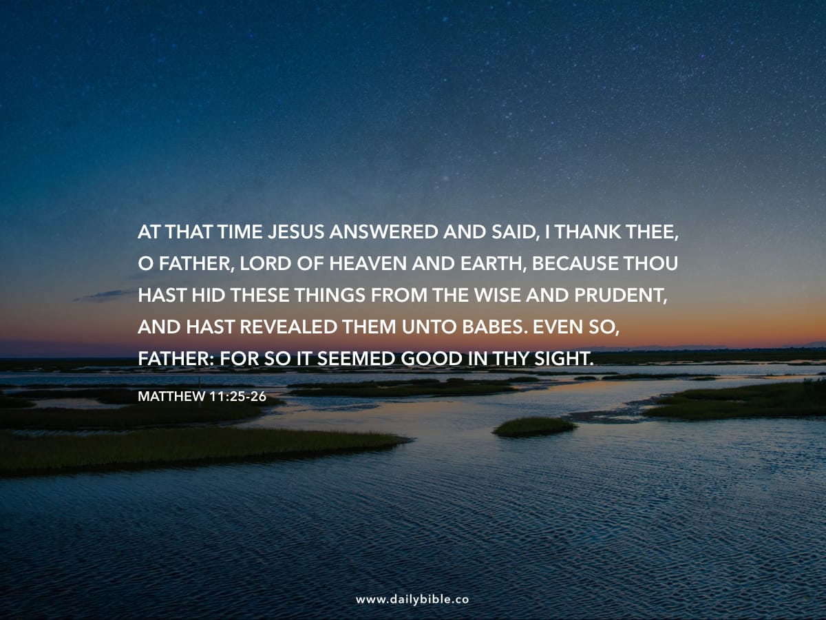 Matthew 11 25 26 Daily Bible Inspirations