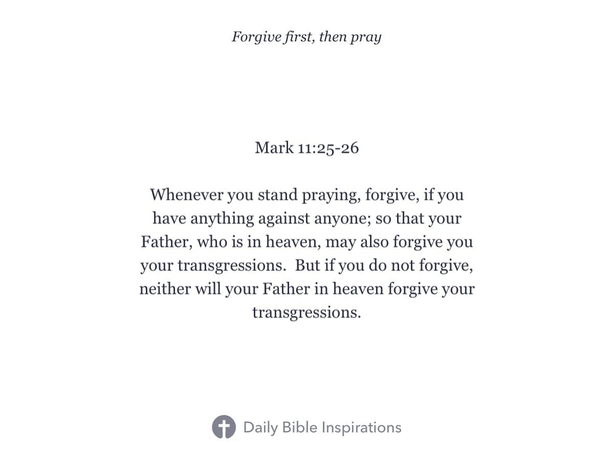 Mark 11:25-26 - Daily Bible Inspirations