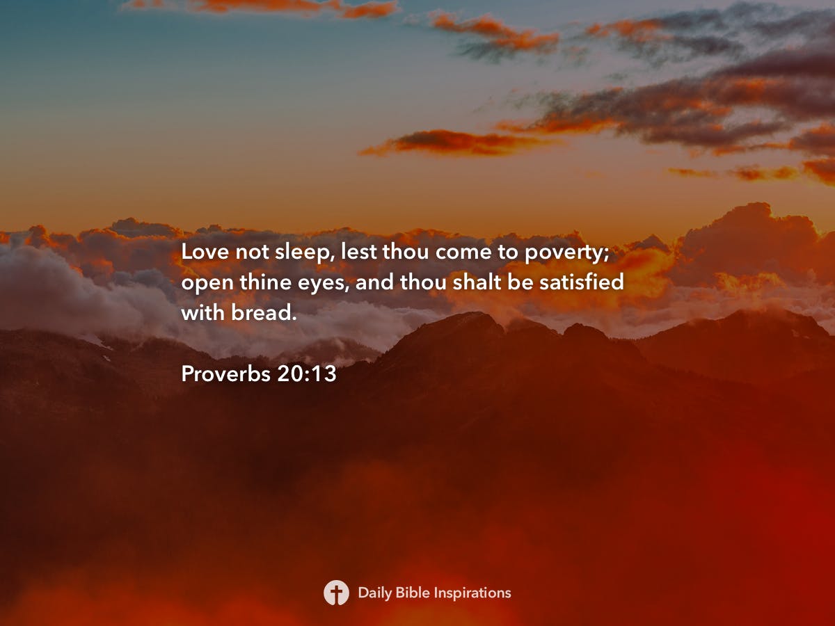 Why does the Bible tell us to not love sleep (Proverbs 20:13)?