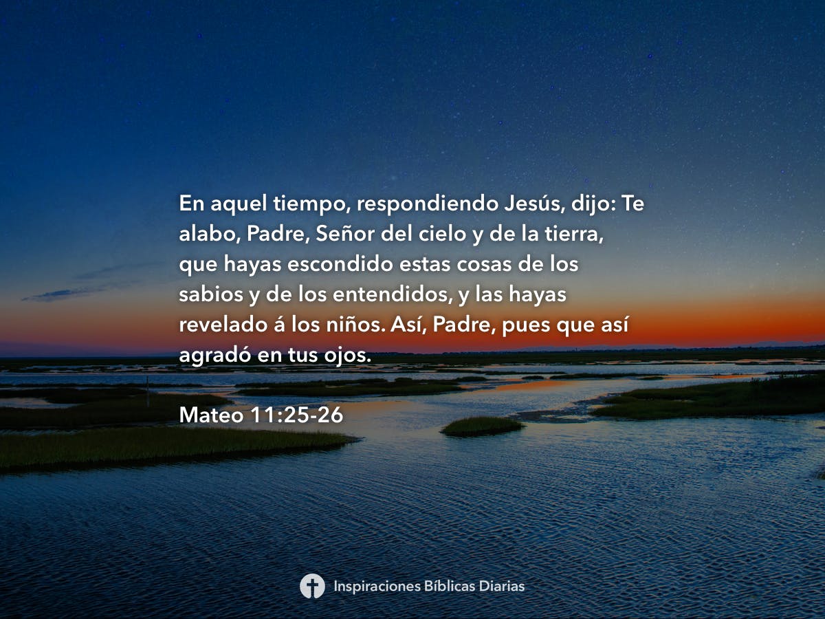 Mateo 11:25-26 | Inspiraciones Bíblicas Diarias