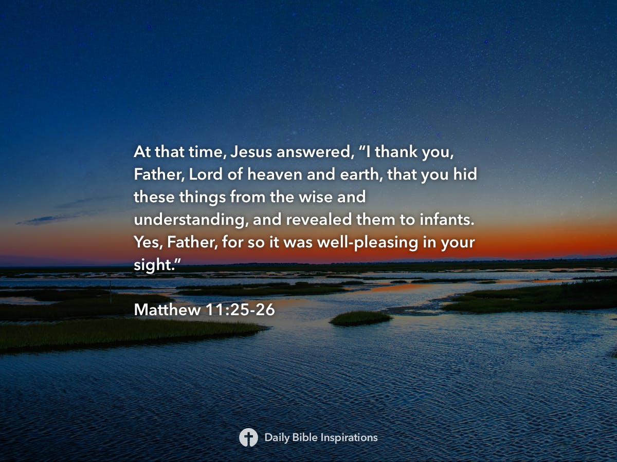 Matthew 11 25 26 Daily Bible Inspirations