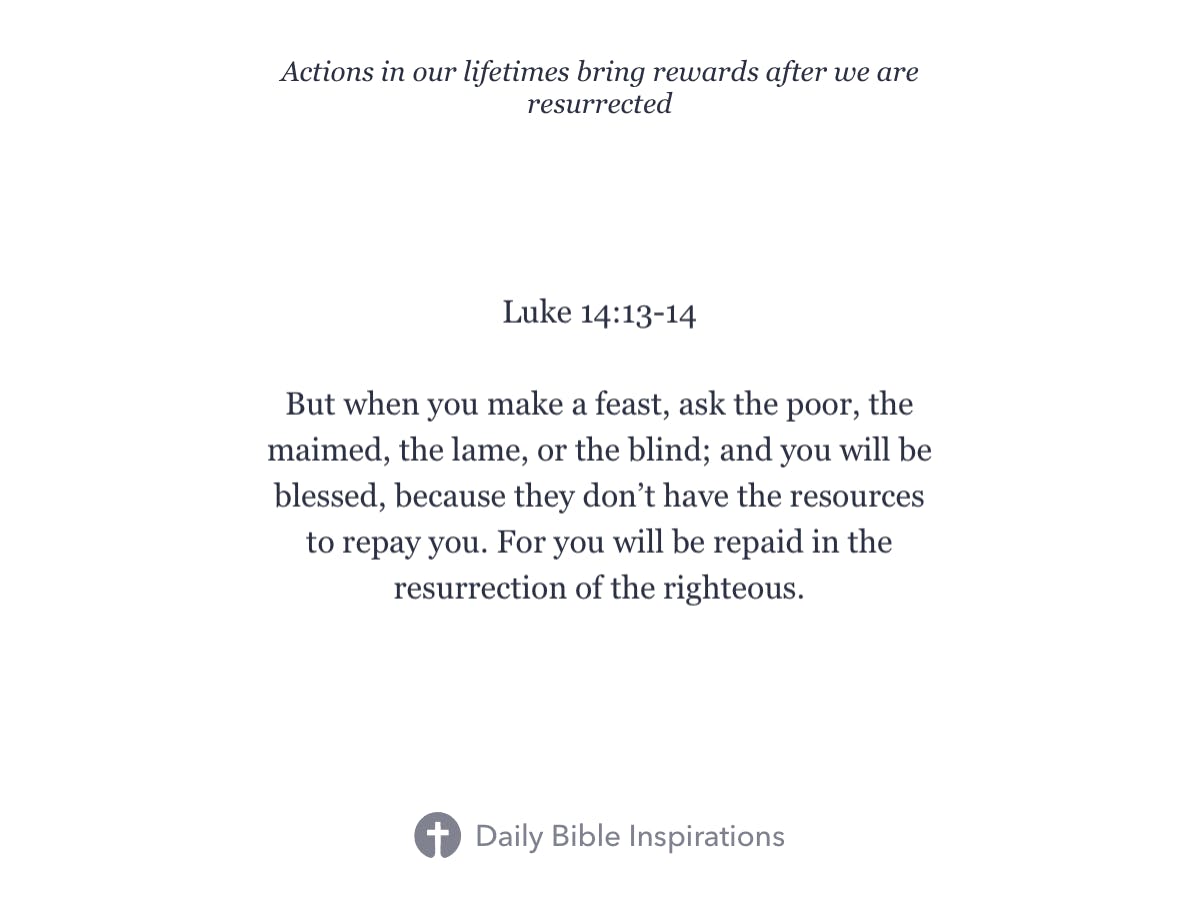 Luke 14:13-14 - Daily Bible Inspirations